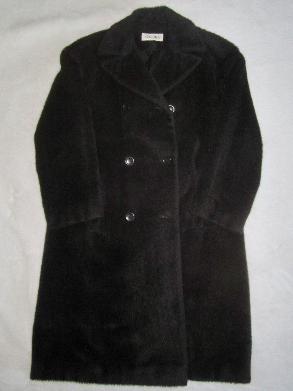 Vintage CALVIN KLEIN Bergdorf Goodman Mohair Wool Double Breasted Coat Women's 4
